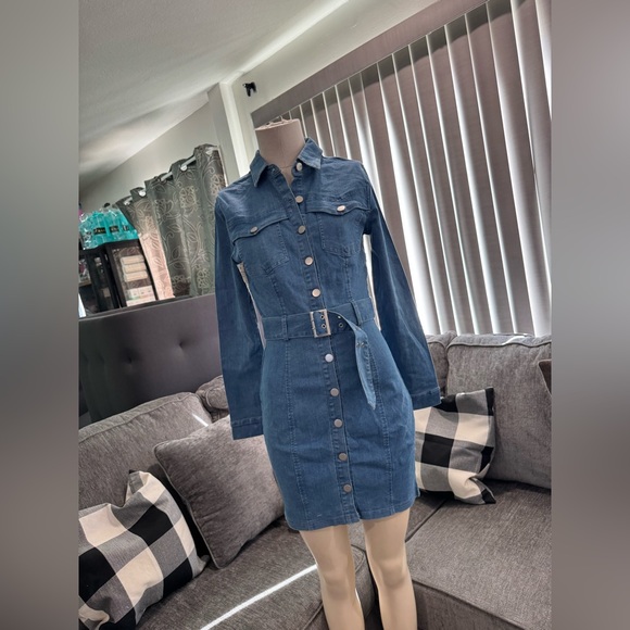🌸AMTIOUS long sleeve denim dress✨ - Picture 3 of 10